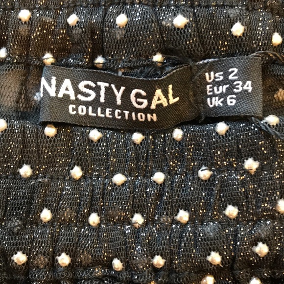 Nasty Gal Black Sheer High Waisted Studded Shorts - Picture 7 of 9